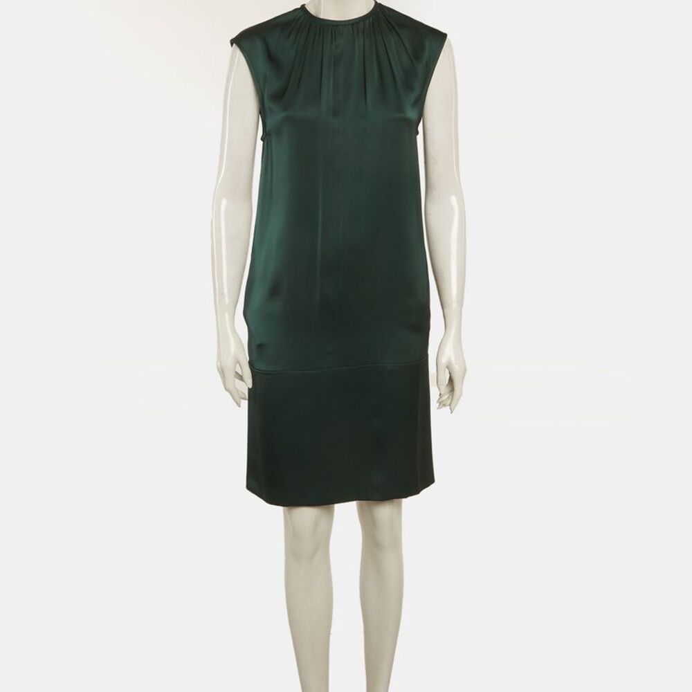 Celine Green Silk Shift Mini Dress S - Picture 2 of 6